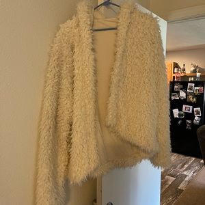 Free People fuzzy hooded jacket